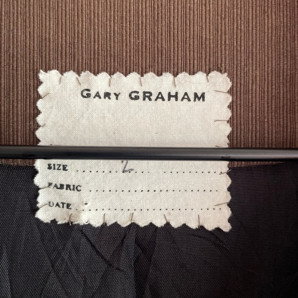 Gary Graham Brown Layered Multi-Button Jacket Black Leather Trim Size 2 - Picture 7 of 10